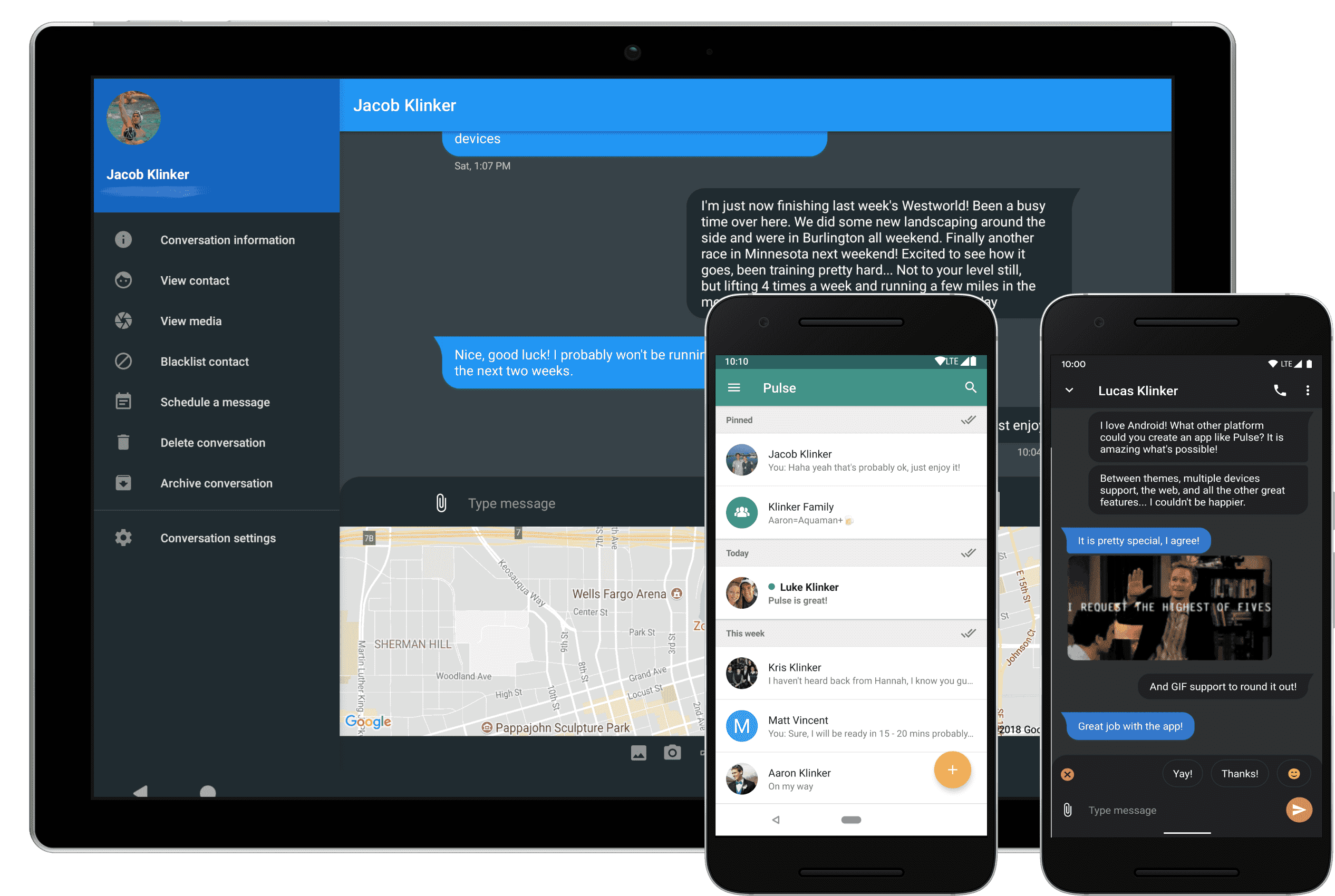 Pulse SMS Preview on Devices